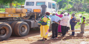 Dedication of a newly acquired excavator by Arch. Bishop Okude of Katakwa Diocese at our site